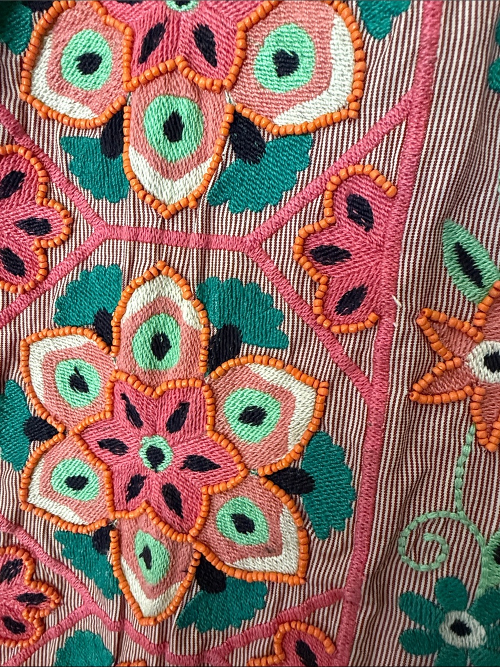 Anthropologie Pink Floral beading & Embroidered Swing Mini Dress - Picture 2 of 5